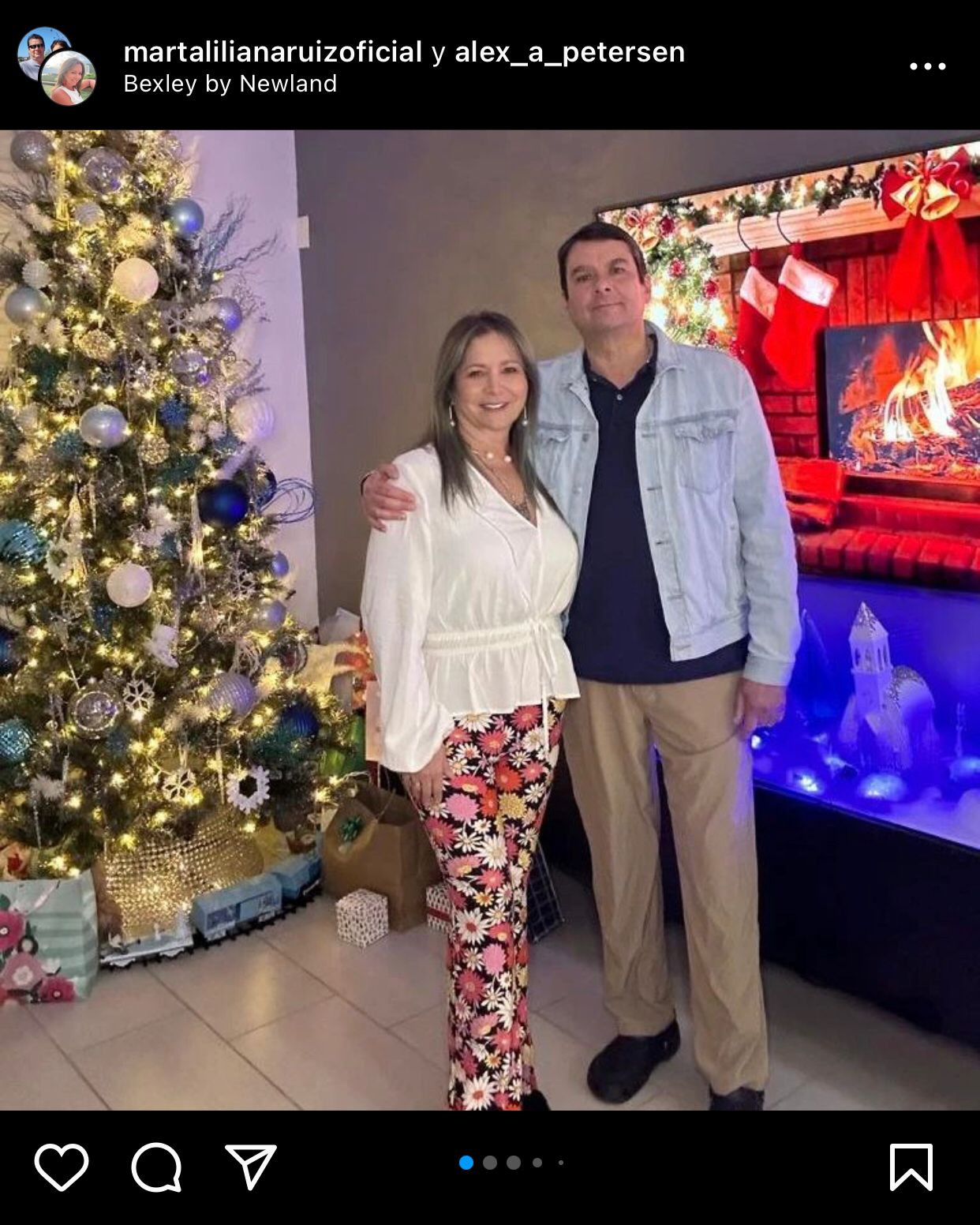 Marta Liliana Ruíz acompañada por su esposo durante las celebraciones de Navidad. @martalilianaruizoficial/Instagram