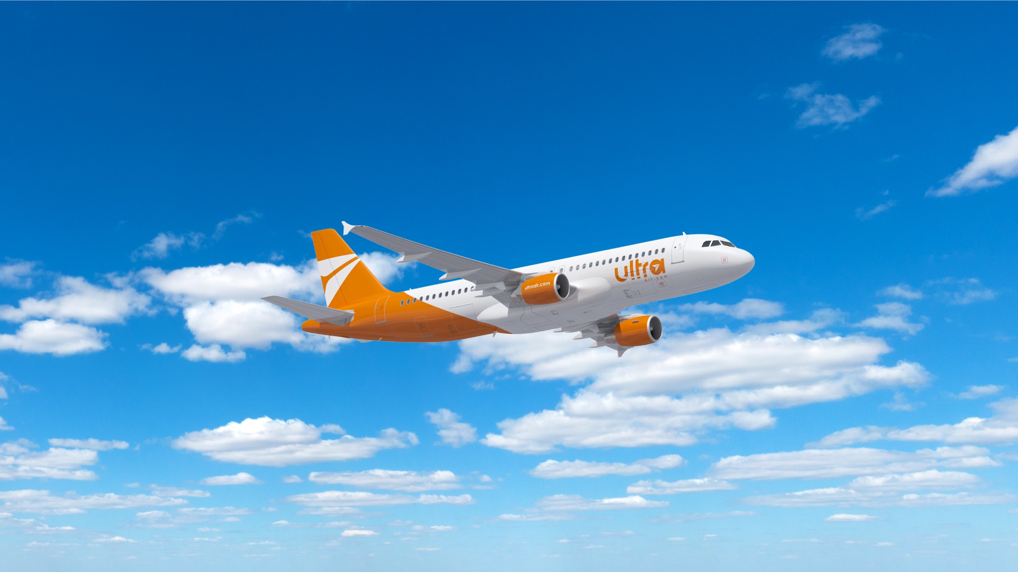 En la imagen, uno de los aviones que tendrá la flota de la aerolínea Ultra Air que aterrizará en Colombia a finales de 2021. Foto: Ultra Air