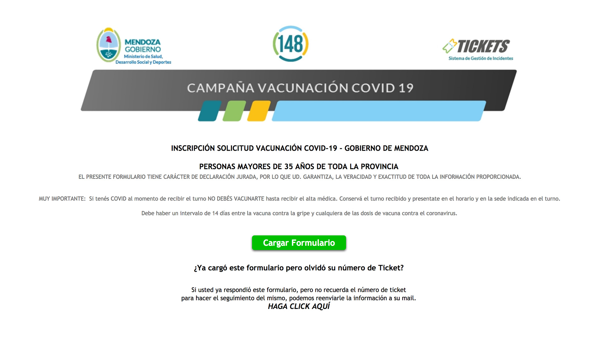 La inscripción para vacunarse se hace a través de la página web www.mendoza.gov.ar/vacunacion-covid-19 