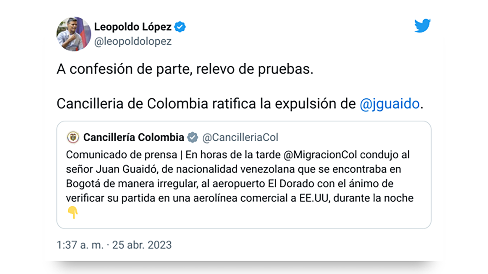 El mensaje de Leopoldo López