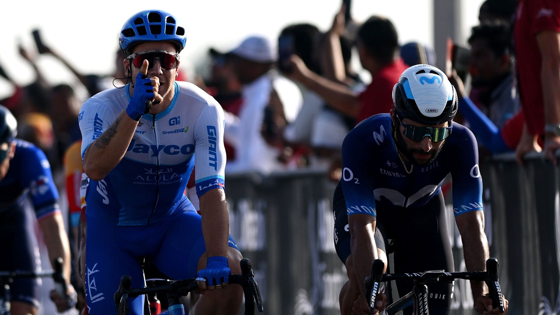 The Colombian rider was second in the fifth stage of the UAE Tour.  @Movistar_team (Getty Sport) - Twitter