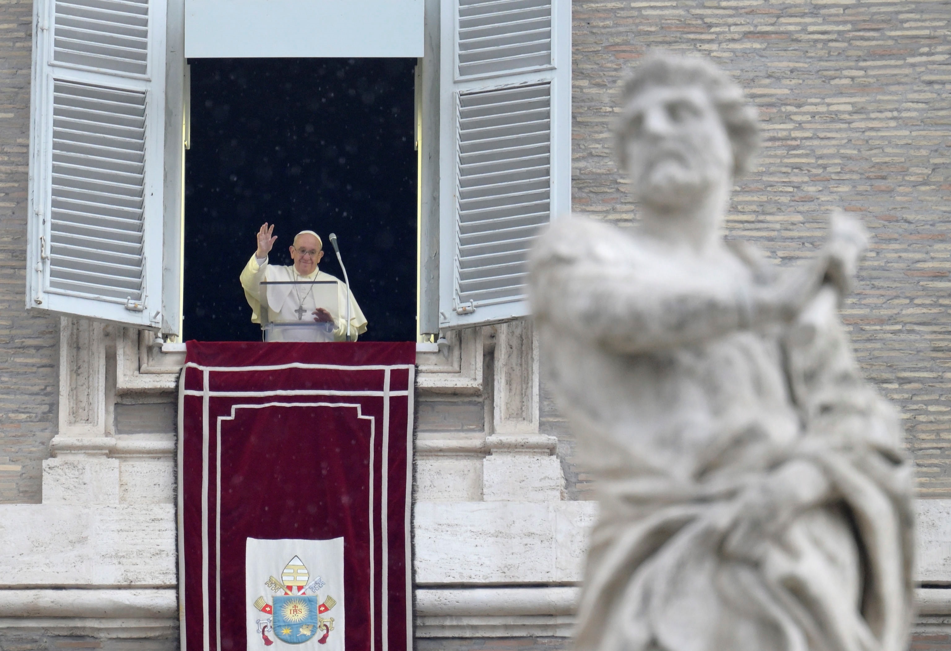 El papa Francisco en el rezo del Ángelus dominical (EFE/EPA/CLAUDIO PERI)
