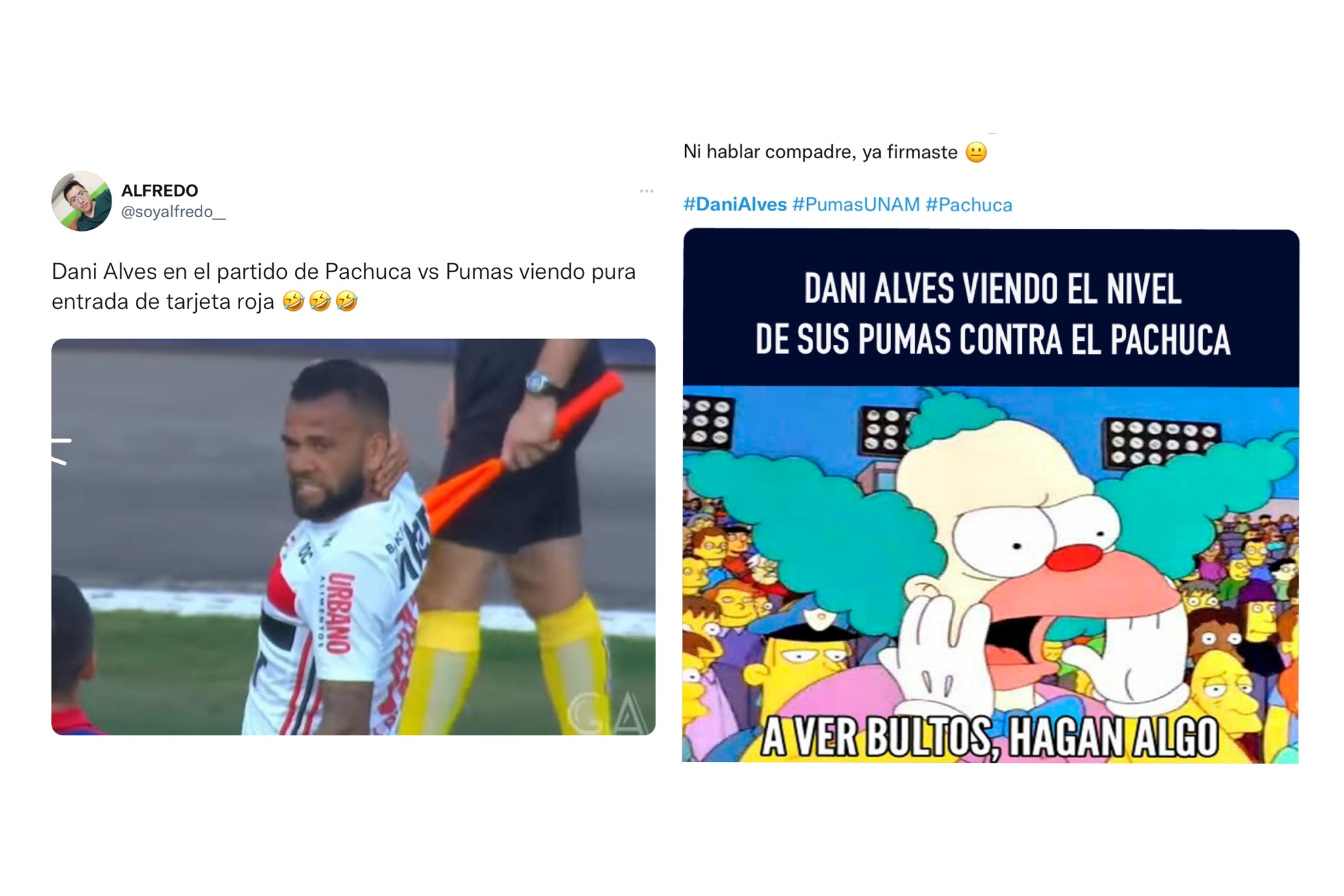 Dani Alves és la més recent adquisició dels Pumas, les quals ha causat gran emoció entre els mexicans (Captures de pantalla: Twitter)
