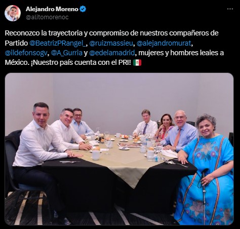 El dirigente del PRI se reunió con los presidenciables (Twitter/@alitomorenoc)