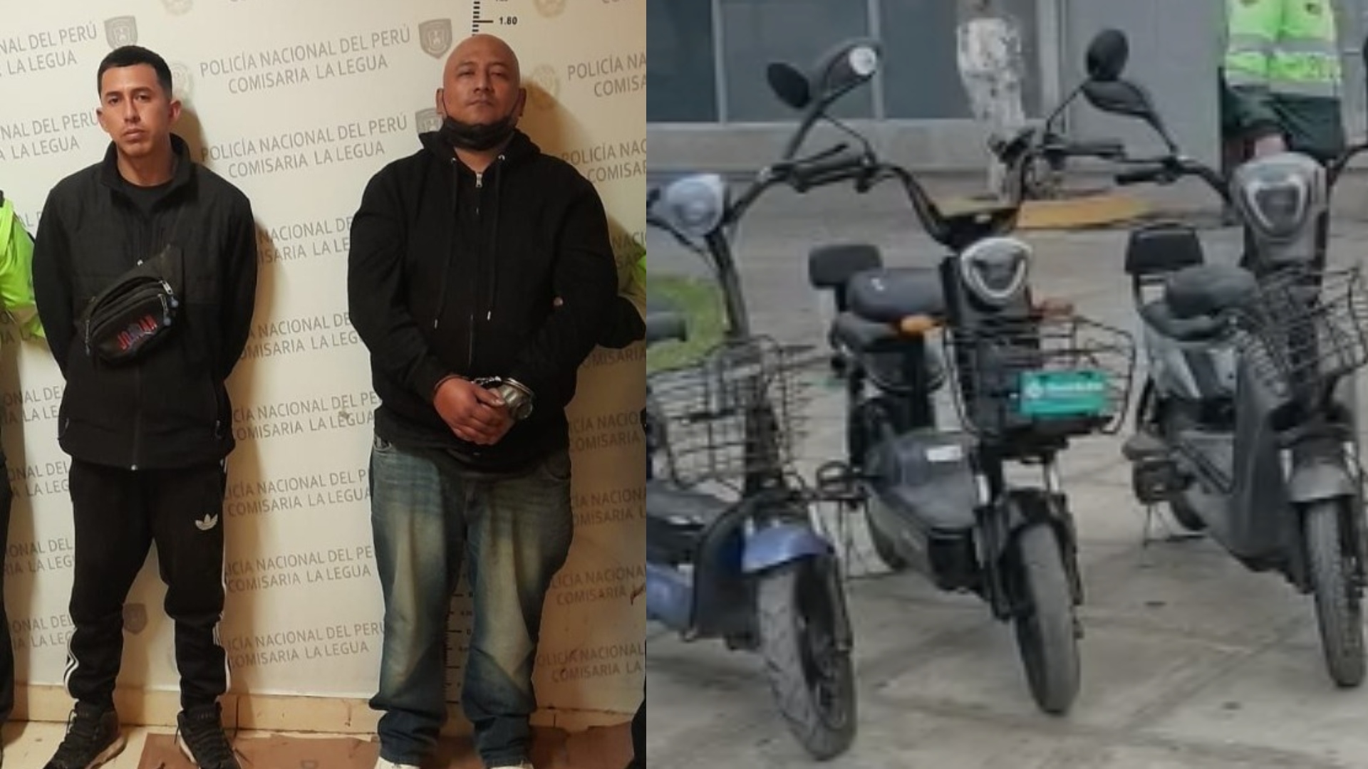 Capturan a ‘Marco Antonio’ y ‘Pepe Lucho’ luego de robar 3 motocicletas eléctricas en el Callao