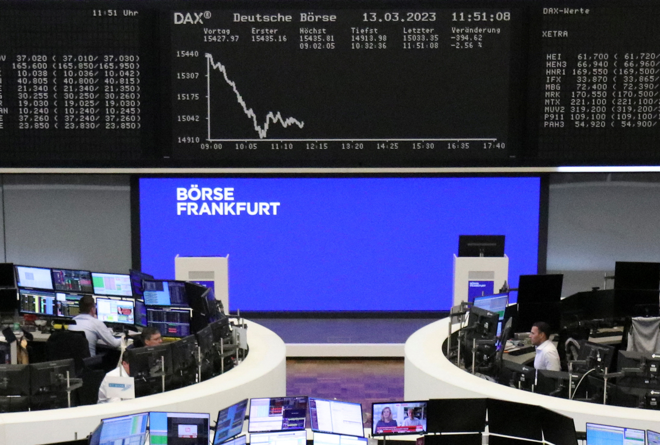 La sala de operaciones de la Bolsa de Frankfurt. REUTERS/Staff
