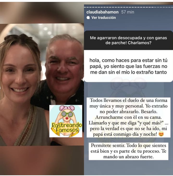 Las palabras de Claudia Bahamón a seguidor que le pregunta cómo sobrellevar  la muerte de un padre - Infobae