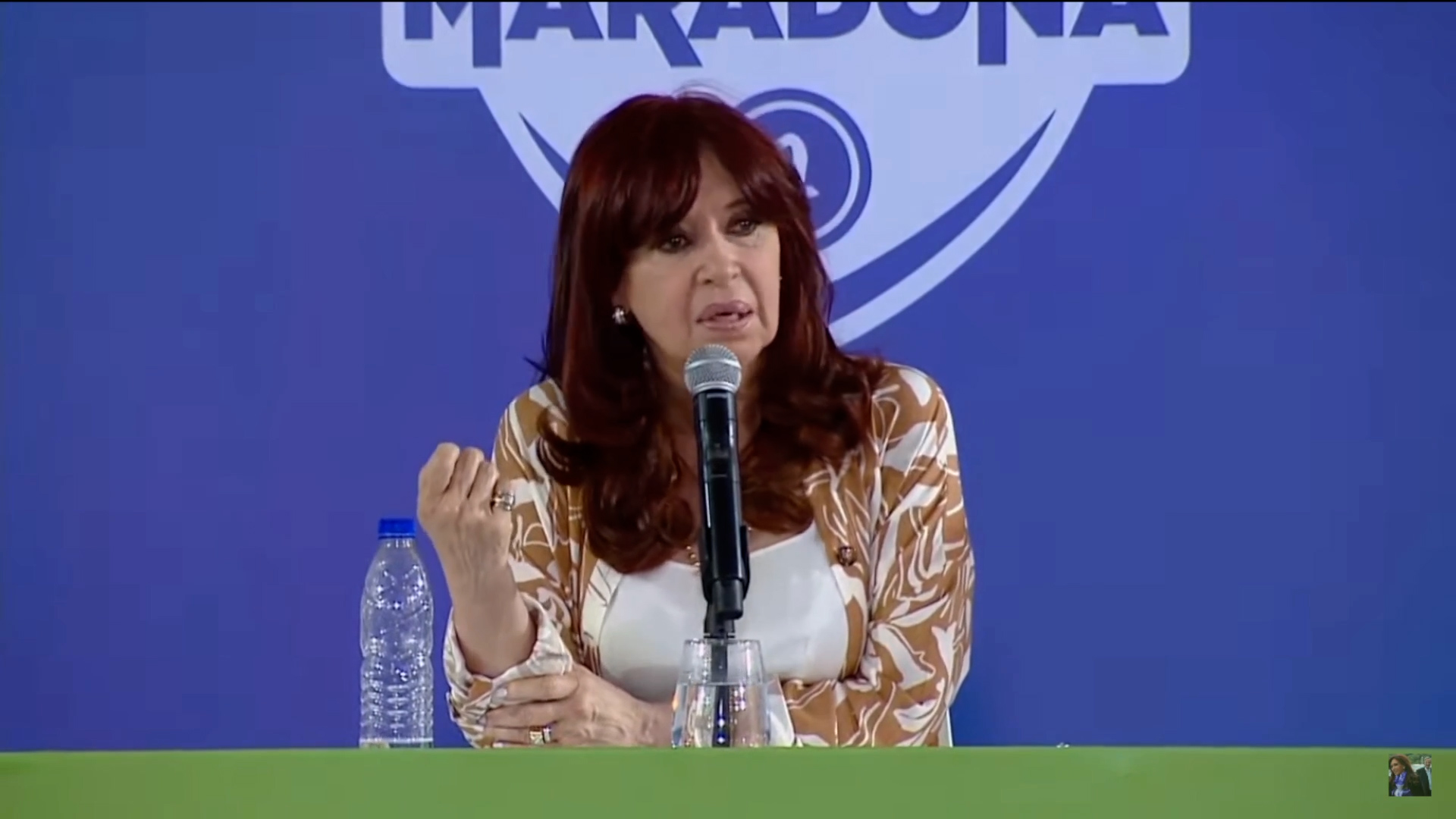La vicepresidenta ayer al reaparecer públicamente