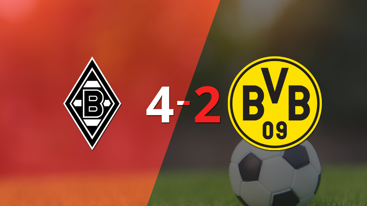 Contundente 4-2 de B. Mönchengladbach sobre Borussia Dortmund