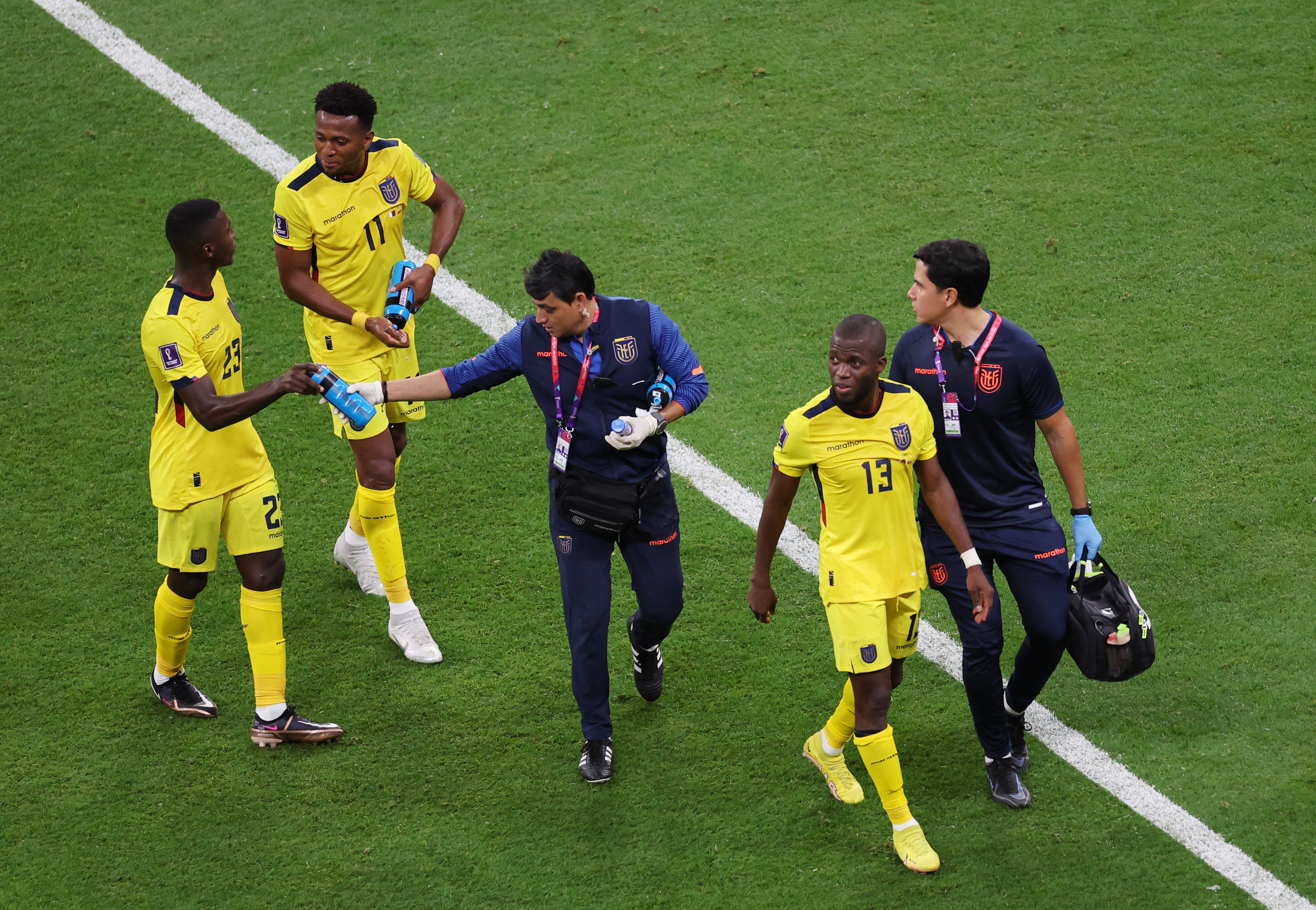 Ecuador terminó el partido con tranquilidad. Foto: REUTERS/Amr Abdallah Dalsh
