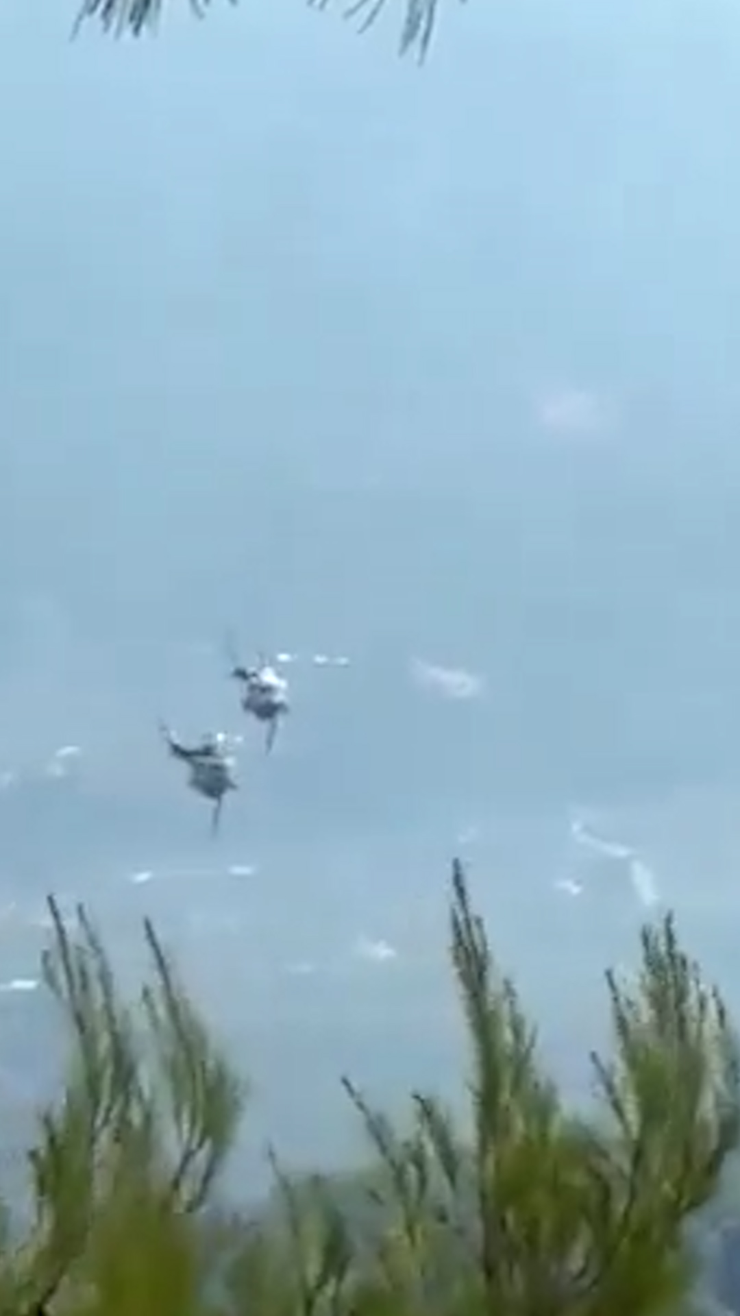 El impactante momento en que dos helic&oacute;pteros chocaron mientras combat&iacute;an un incendio forestal en Grecia