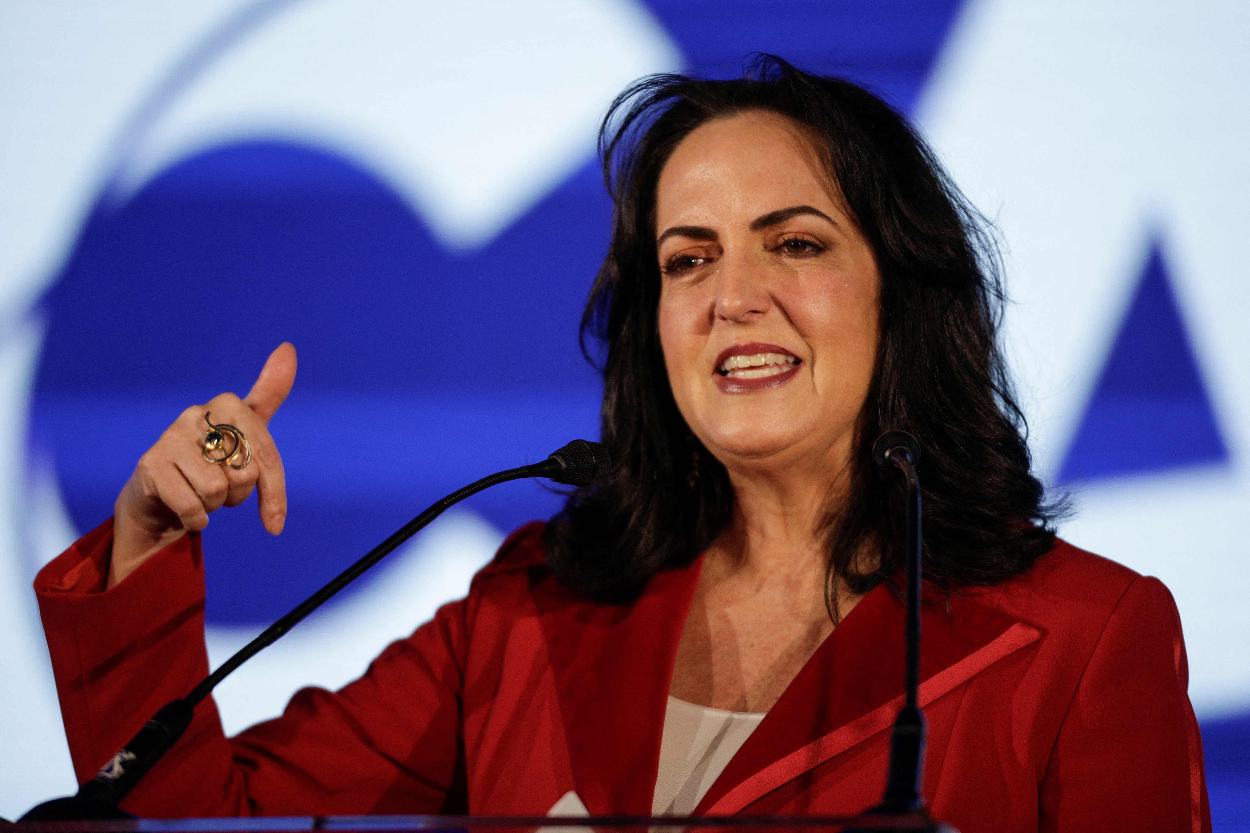 Colombian Senator Maria Fernanda Cabal speaks during the Conservative Political Action Conference (CPAC) in a hotel in Mexico City, Mexico November 19, 2022. REUTERS/Luis Cortes