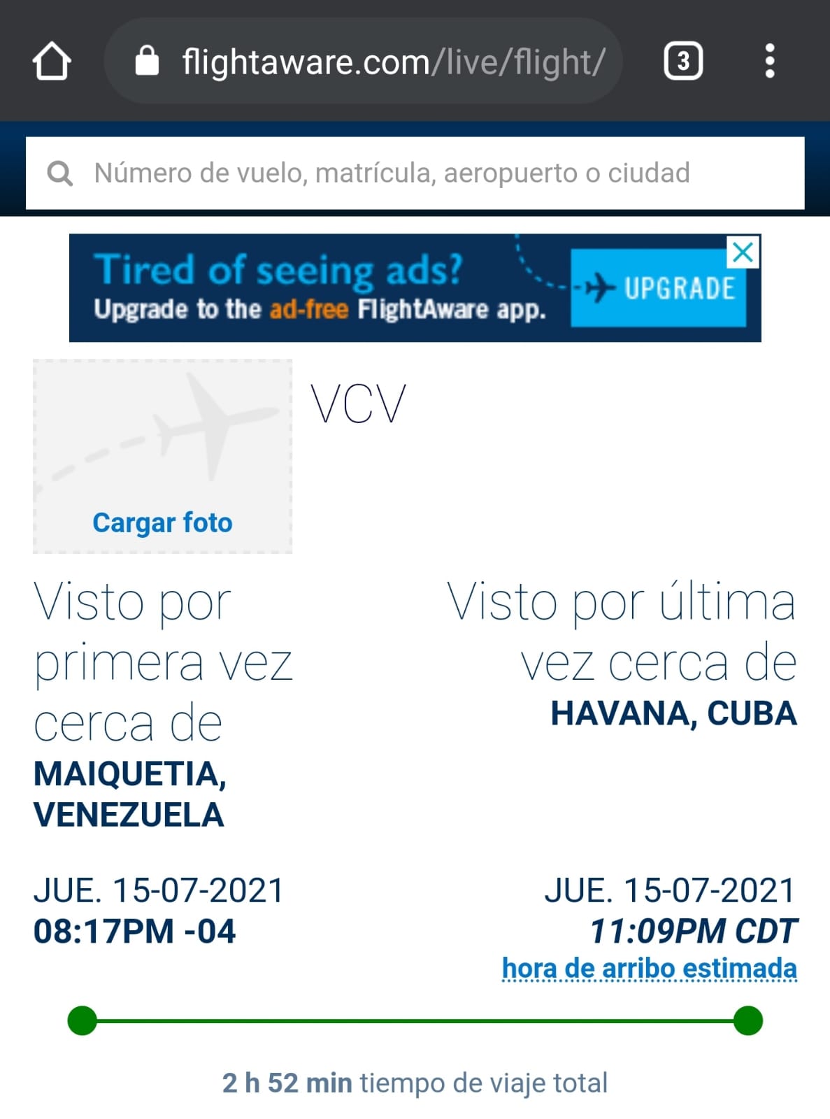 Avión presidencial Venezuela vuelo a La Habana (Flightware)