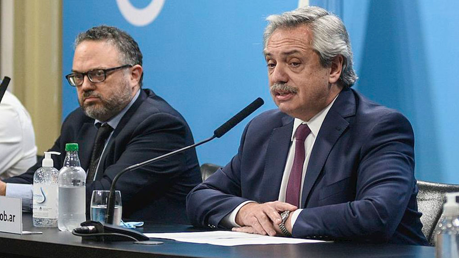 El presidente Alberto Fernández y el ahora ex funcionario Matías Kulfas