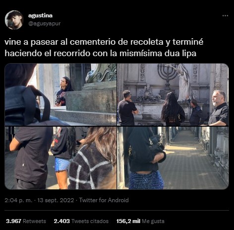 Tweet sobre Dua Lipa en Argentina (Captura)