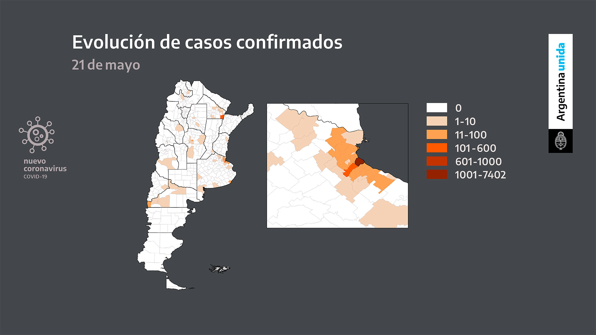Los casos confirmados se concentran en el AMBA, Chaco y Río Negro