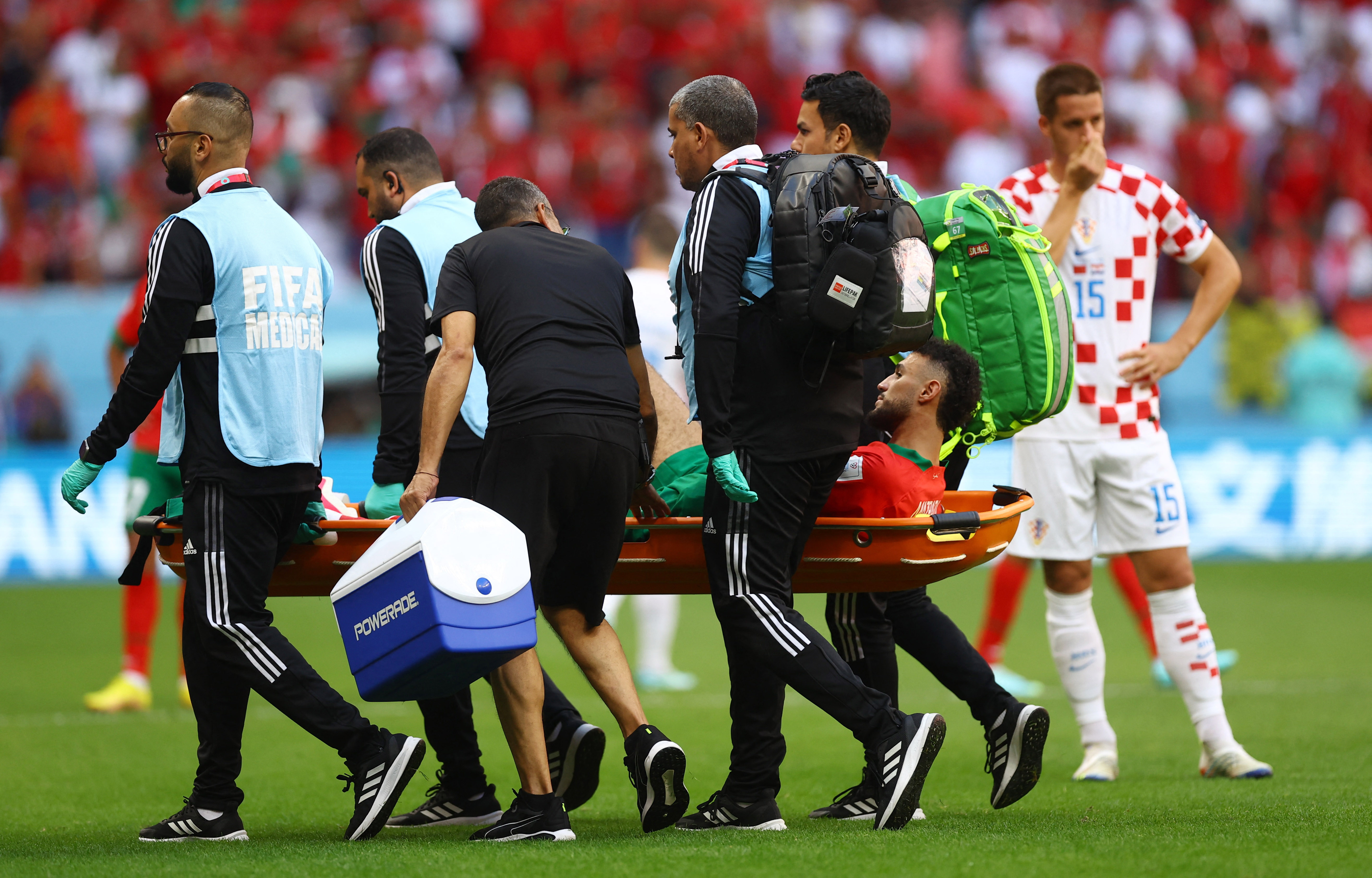 Marruecos se vio obligado a realizar su primer cambio por la lesión. (REUTERS/Hannah Mckay)