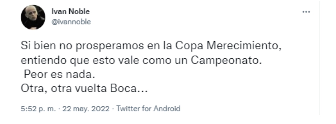 El picante tweet de Iván Noble tras el triunfo de Boca