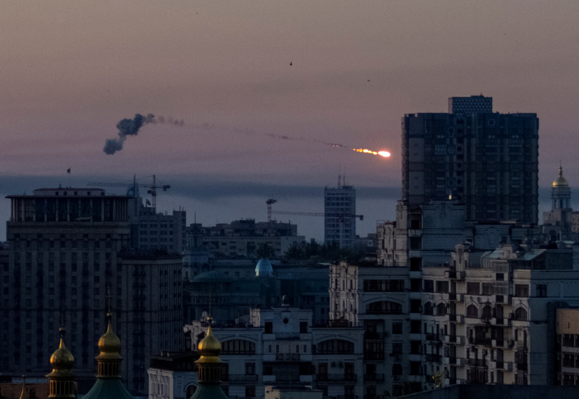 Una explosión de un misil en Kiev (REUTERS/Stringer)