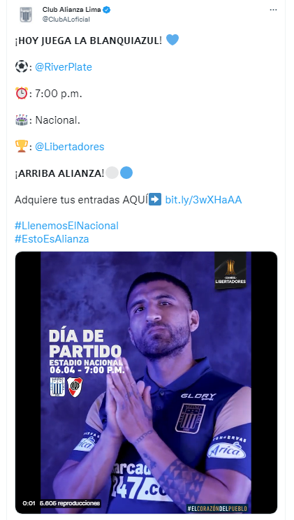 Redes sociales de Alianza Lima.