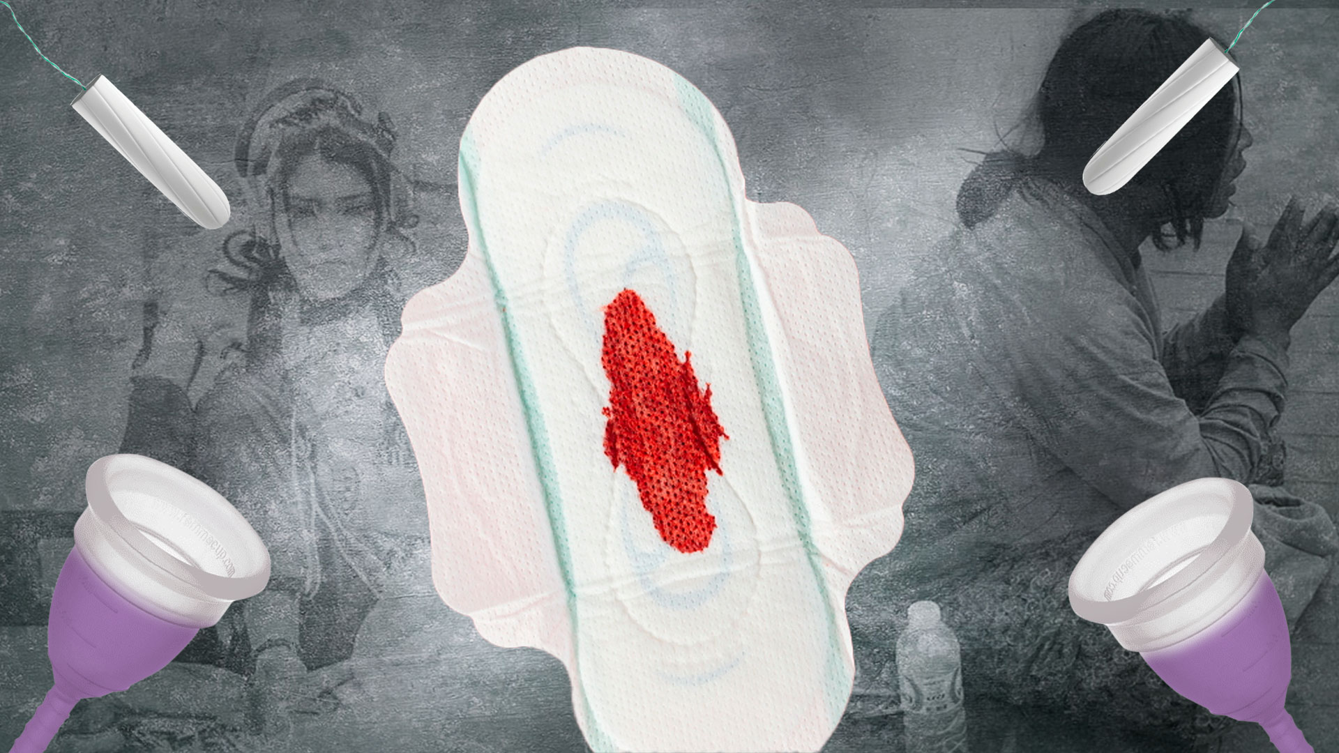 Muchas personas menstruantes en condición de habitabilidad de calle narran como han tenido que llegar a usar trapos para poder atender su experiencia menstrual. Ilustración Infobae Colombia-Jesús Áviles