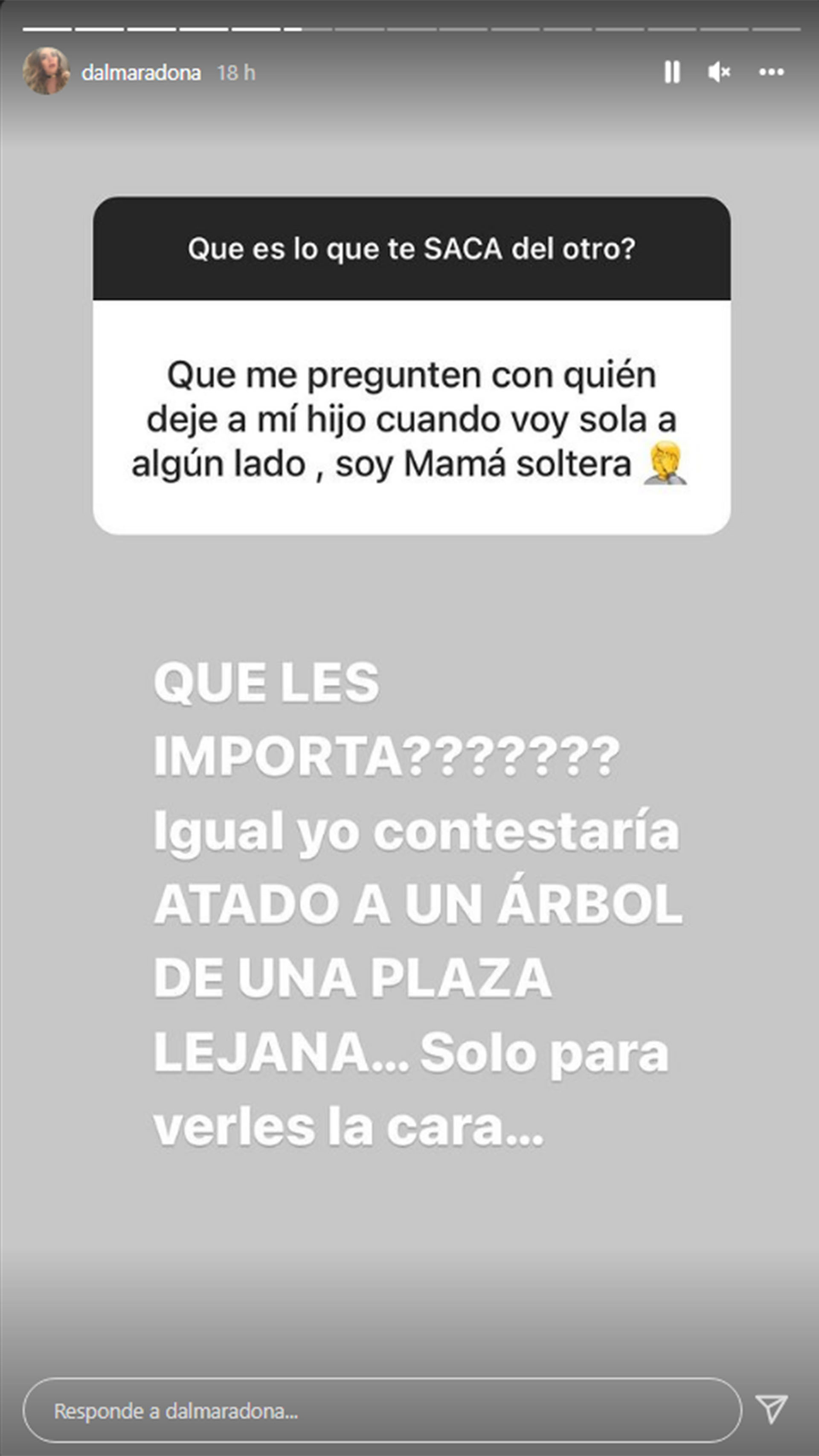 Dalma Maradona respondió comentarios en sus redes