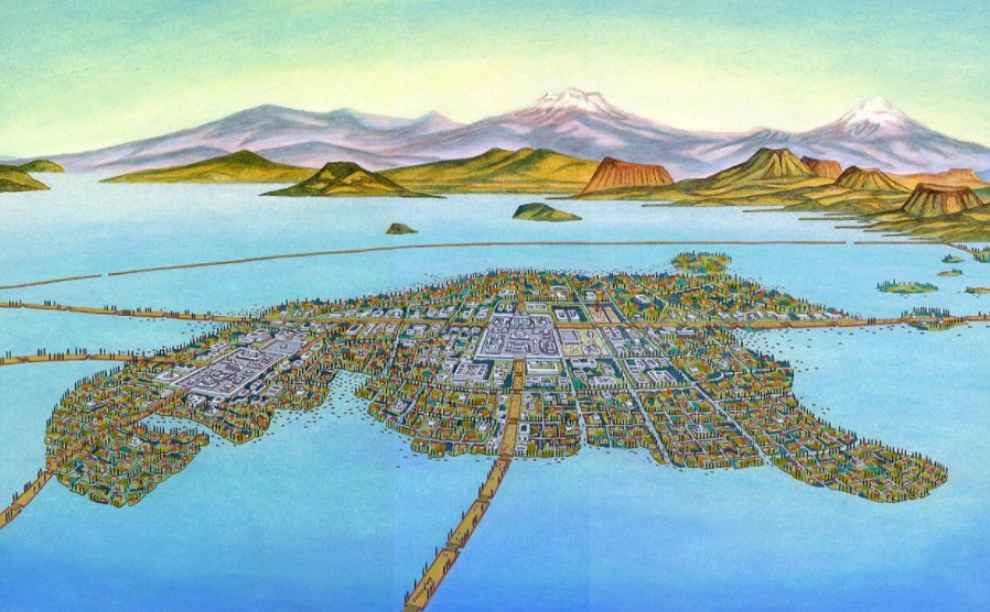 La metrópoli fundada por los antiguos mexicanos en una isla rodeada de lagos