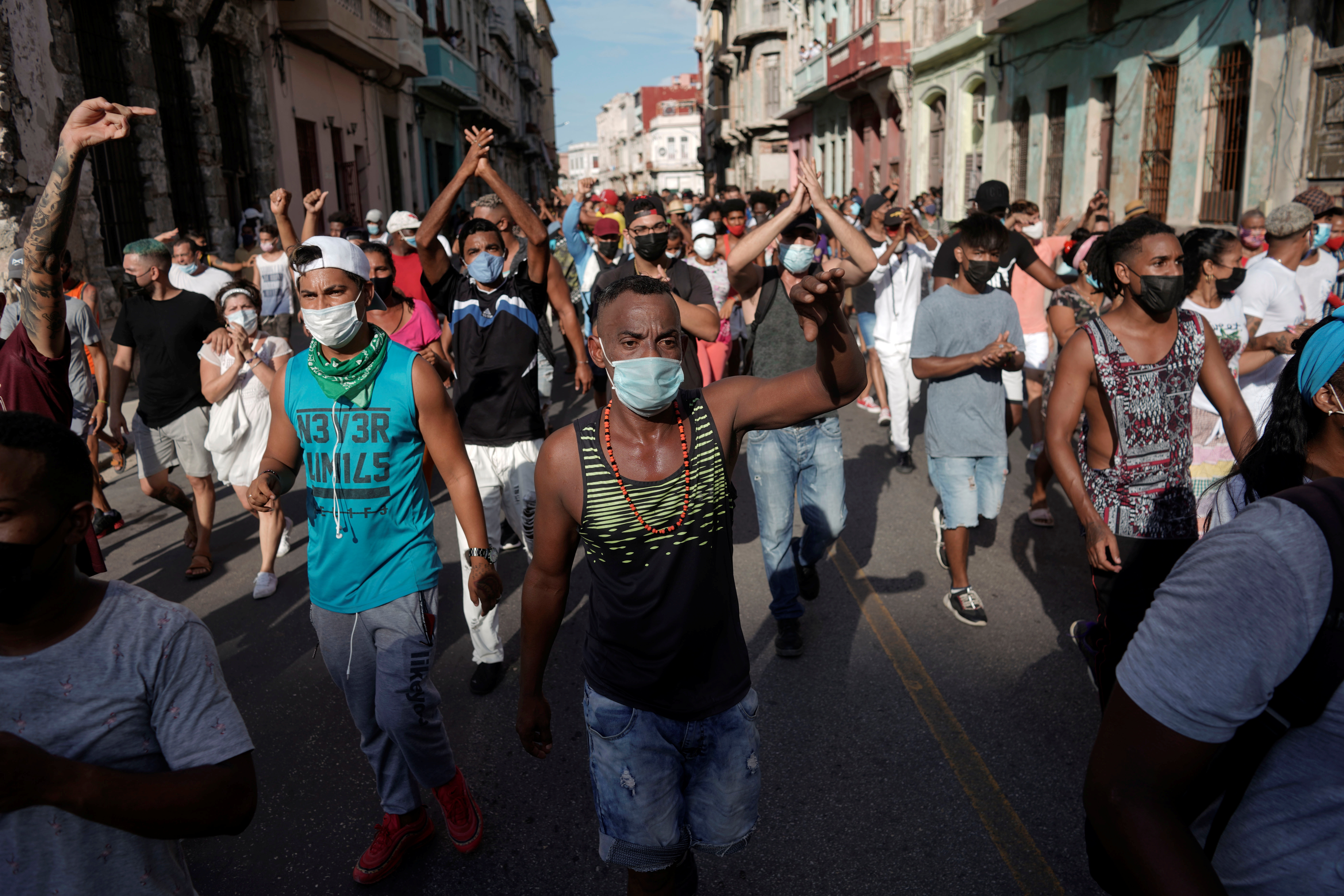 Manifestantes opositores en La Habana (Reuters)