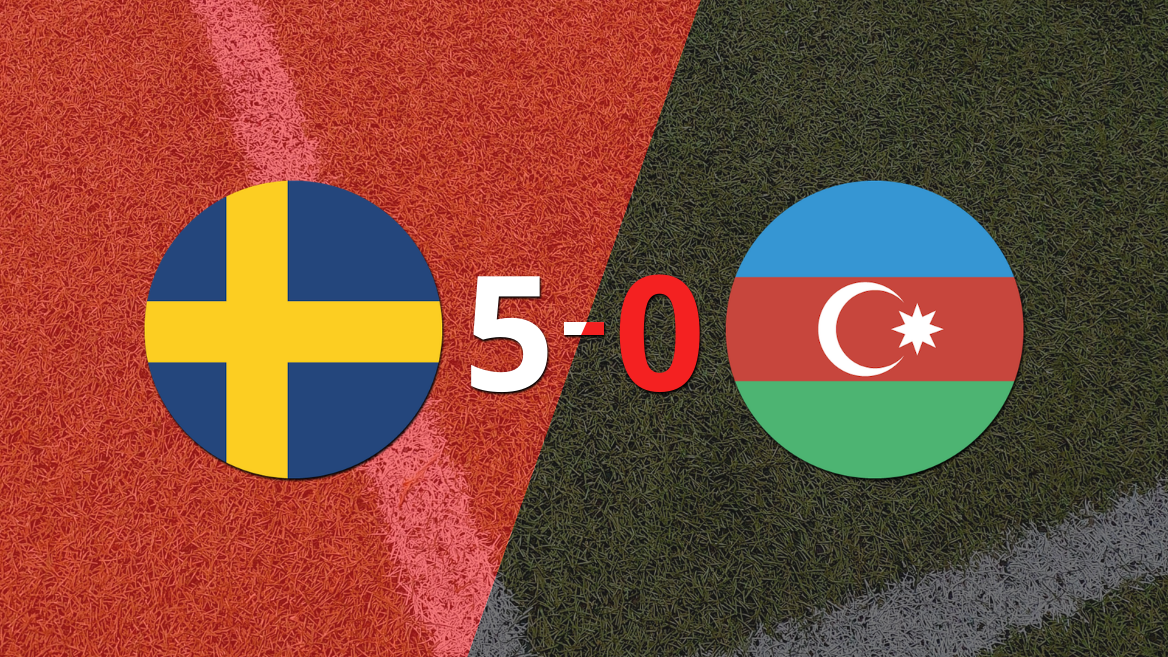 Suecia le pasó por encima 5-0 a Azerbaiyán