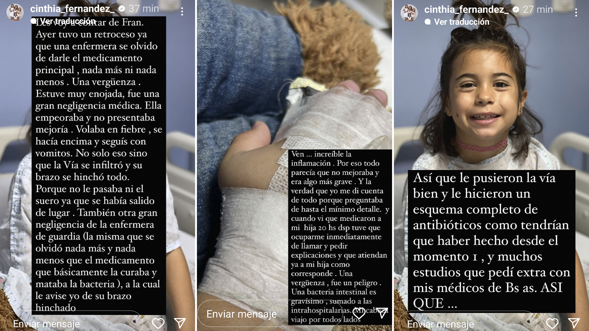 El relato de Cinthia Fernández en Instagram