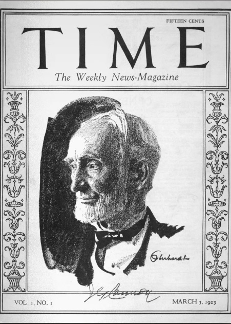 23 de marzo de 1923: la primera portada de TIME, protagonizada por el legislador republicano "Tío Joe" Cannon