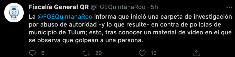 caso Tulum (Foto: Twitter@FGEQuintanaRoo)