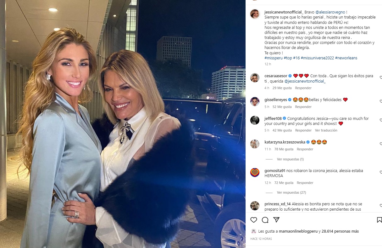 Jessica Newton dedicated a message to Alessia Rovegno after losing at Miss Universe.