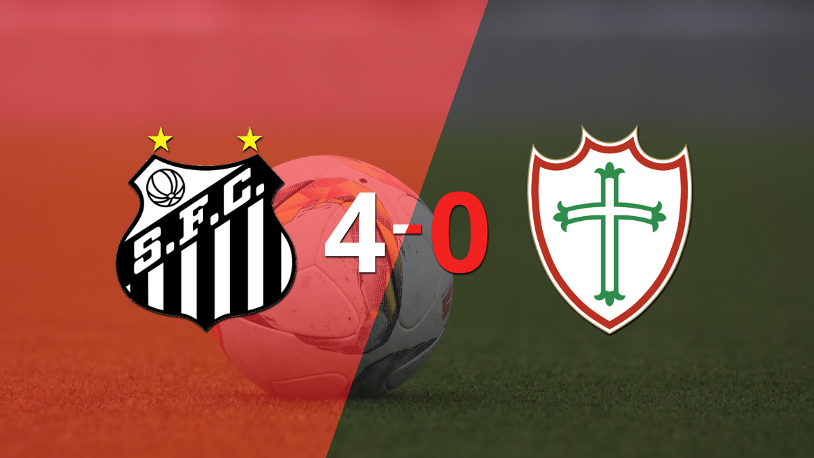 Santos golea 4-0 a Portuguesa y Marcos Leonardo firma doblete