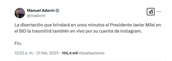 La particular escena que vivió Milei con su teléfono celular durante la charla en el BID: “Son cabeza de pulpo”