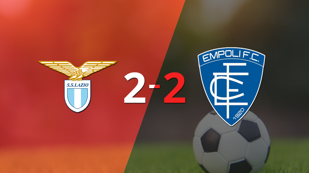 Empoli sacó un punto luego de empatar a 2 goles con Lazio