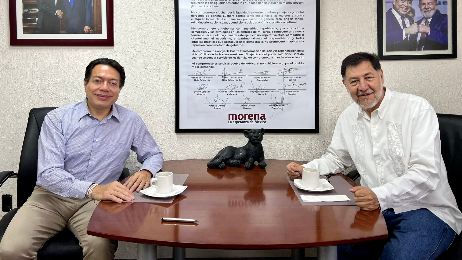 Noroña se reúne con Mario Delgado; participará en el Consejo Nacional de Morena: “Estableceremos la ruta para 2024″