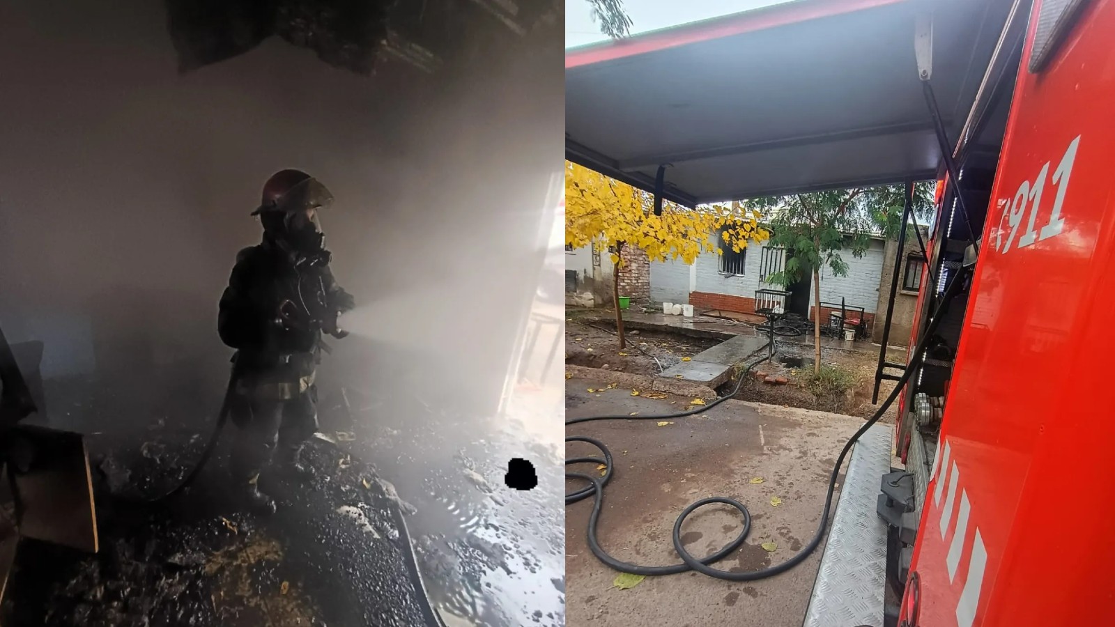 Incendio en Guaymall&eacute;n: una nena de 2 a&ntilde;os se quem&oacute; parte del rostro y tres mujeres se intoxicaron