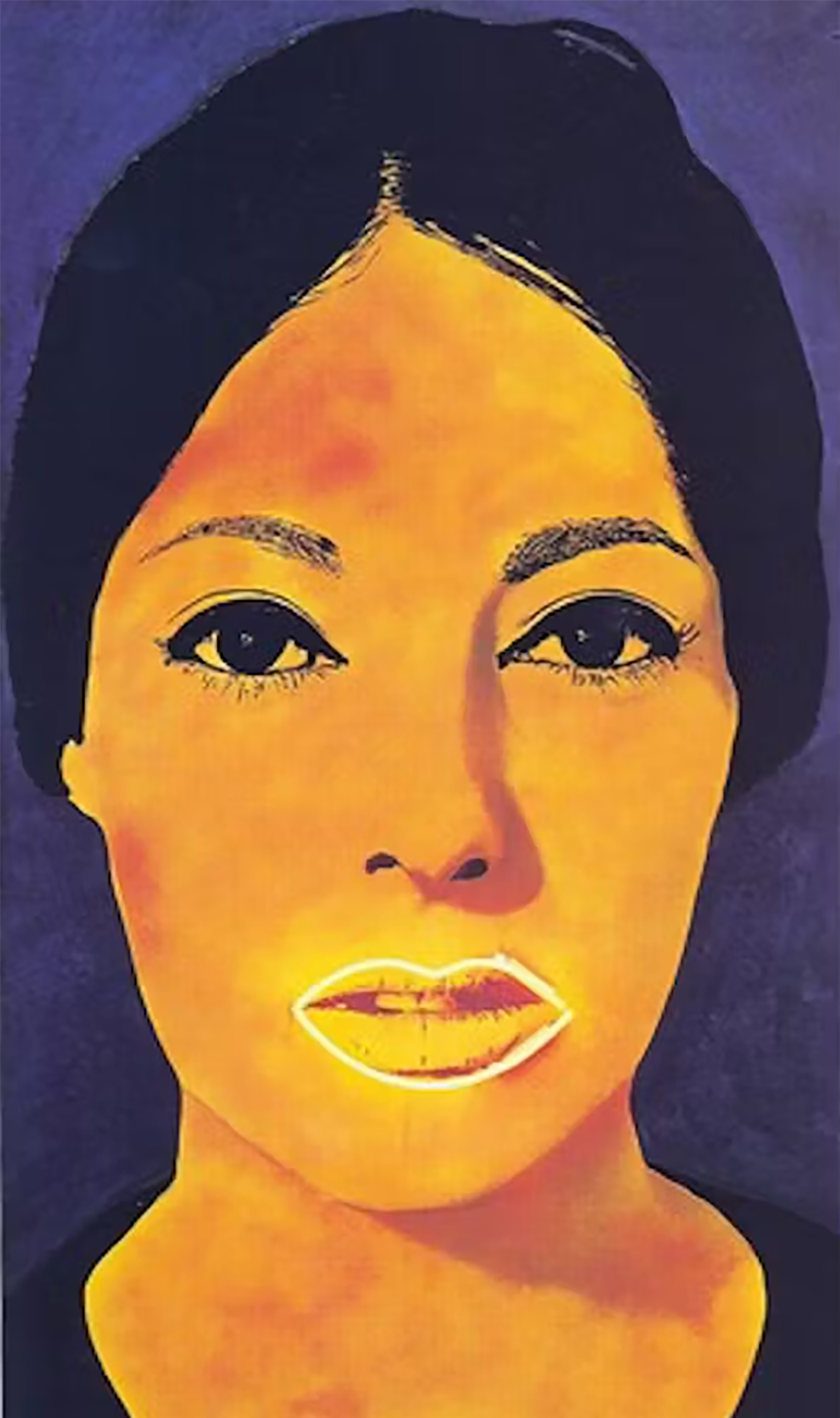 "Pintura de alta tensión" ["Peinture à haute tension"], 1965. Óleo y pintura fluorescente, construcción-collage, 162,5 x 97,5 cm