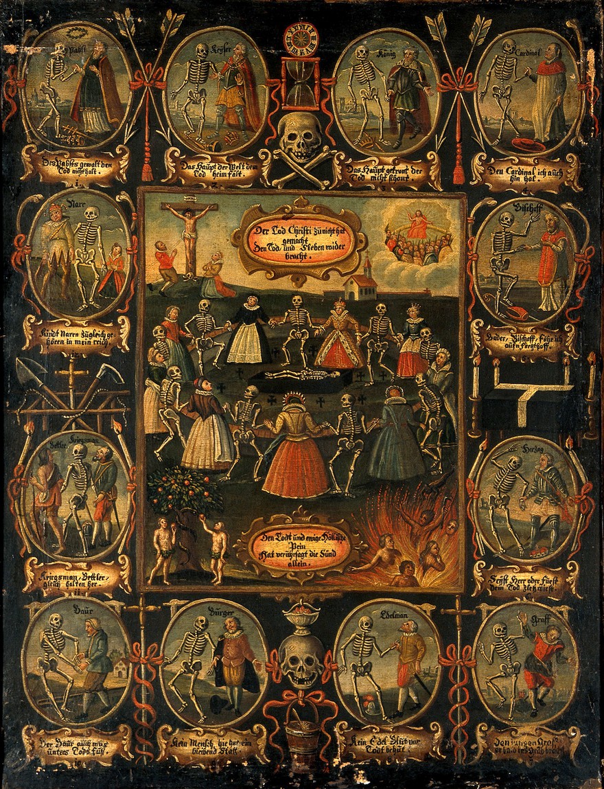 Danza macabra, de alrededor del 1700 en Alemania, anónima