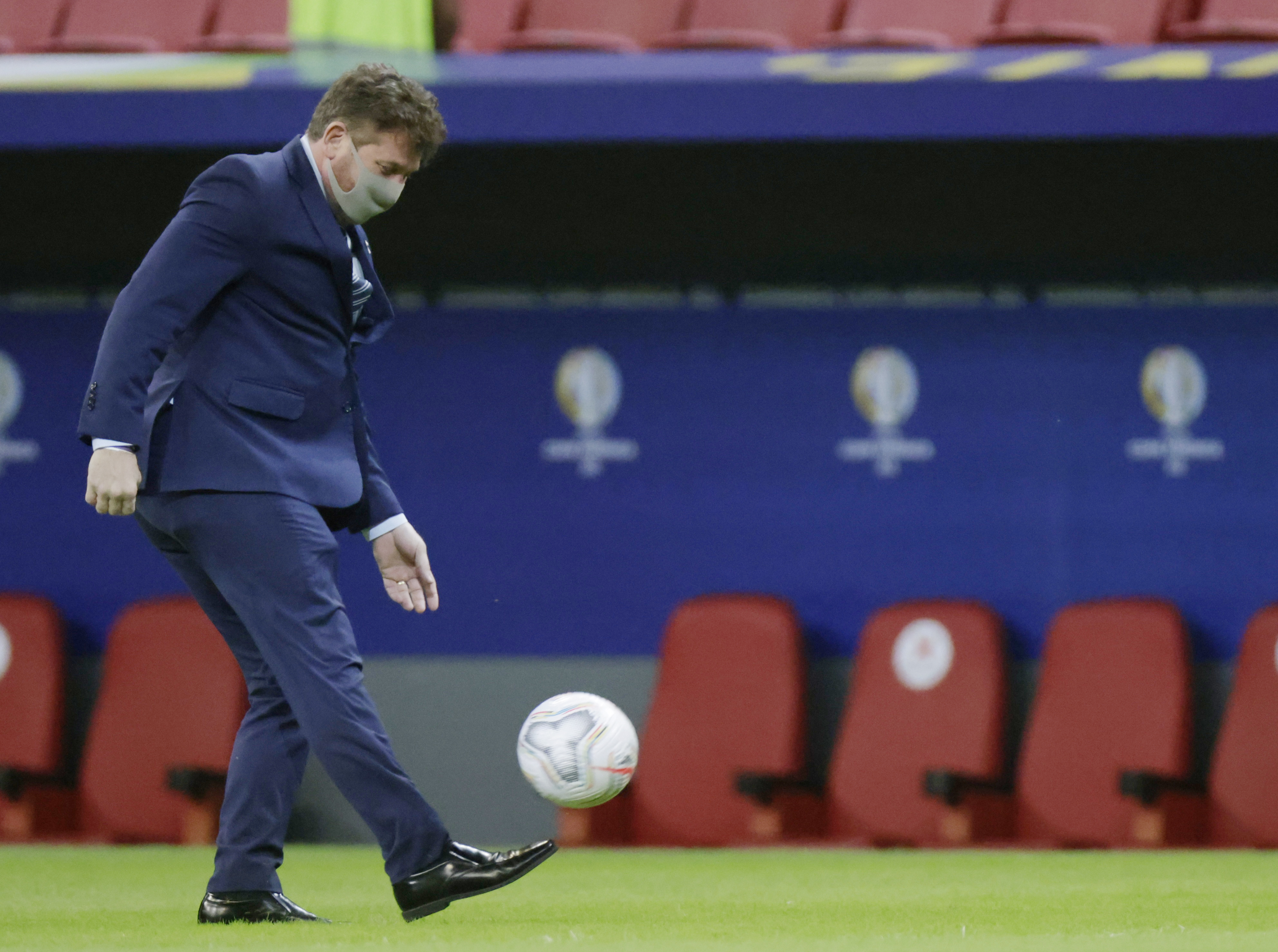 Soccer Football - Copa America 2021 - Group A - Argentina v Paraguay - Estadio Mane Garrincha, Brasilia, Brazil - June 21, 2021 Conmebol President Alejandro Dominguez before the match REUTERS/Ueslei Marcelino