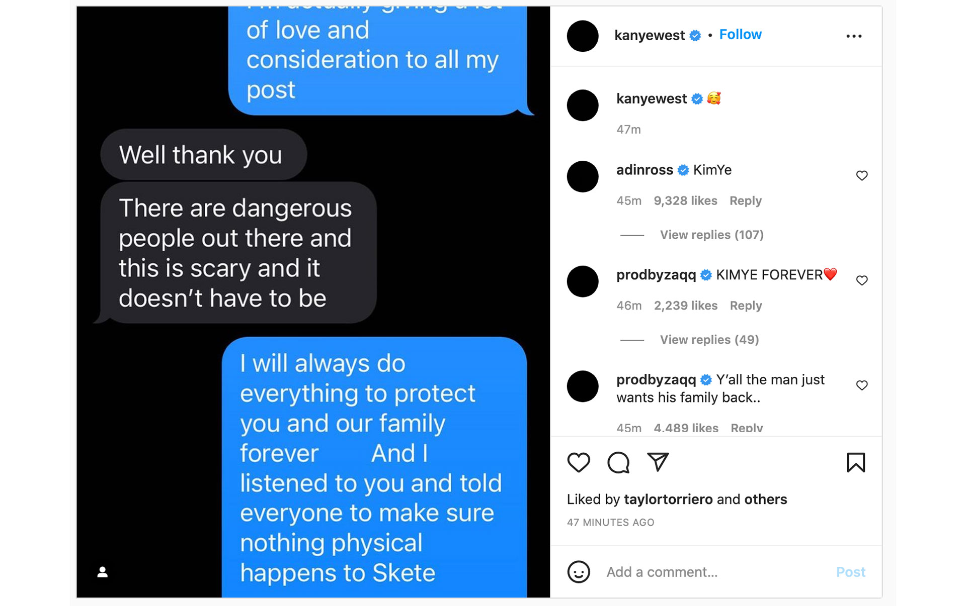 Los mensajes privados entre Kim Kardashian y Kanye West