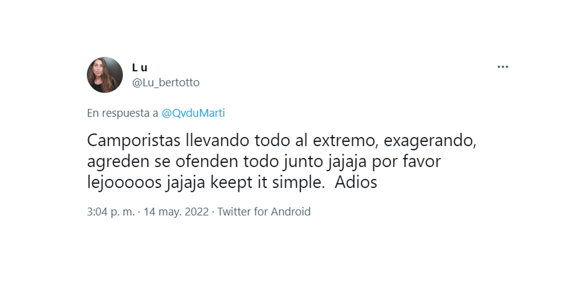 Descargo de Lucía tras las agresiones sufridas en Twitter
