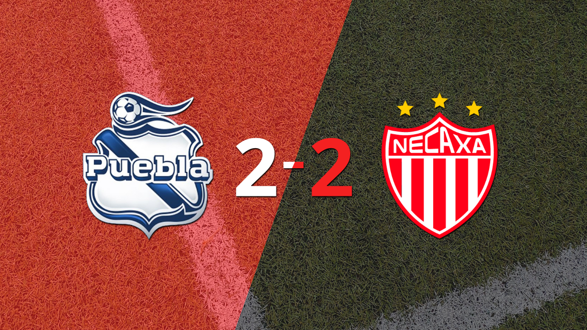 Muchos goles en el empate a 2 entre Puebla y Necaxa