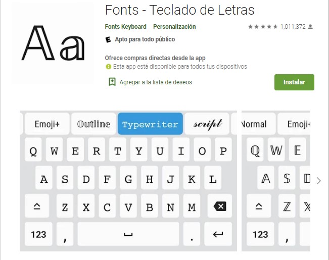 Opciones de texto de Fonts (Foto: Captura de pantalla)