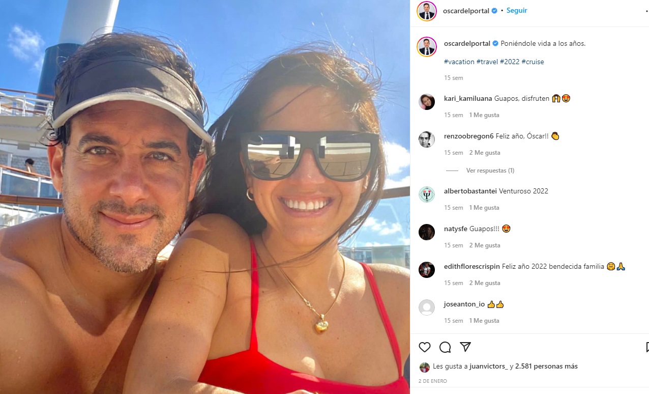 Óscar del Portal y los mensajes de amor hacia su esposa antes del ampay. (Foto: Instagram)