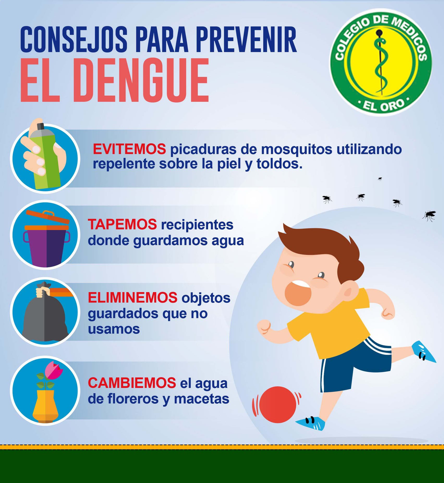 Todas estas acciones nos ayudan a prevenir el dengue