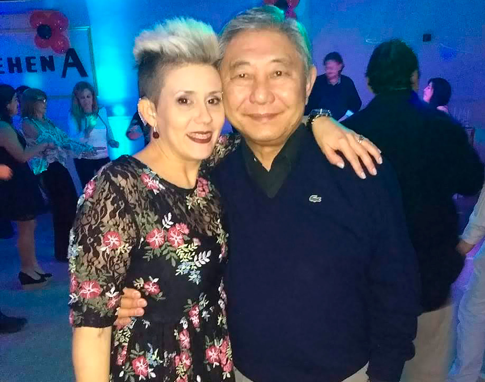 Junto al médico japonés Ricardo Yohena, que falleció el 2019