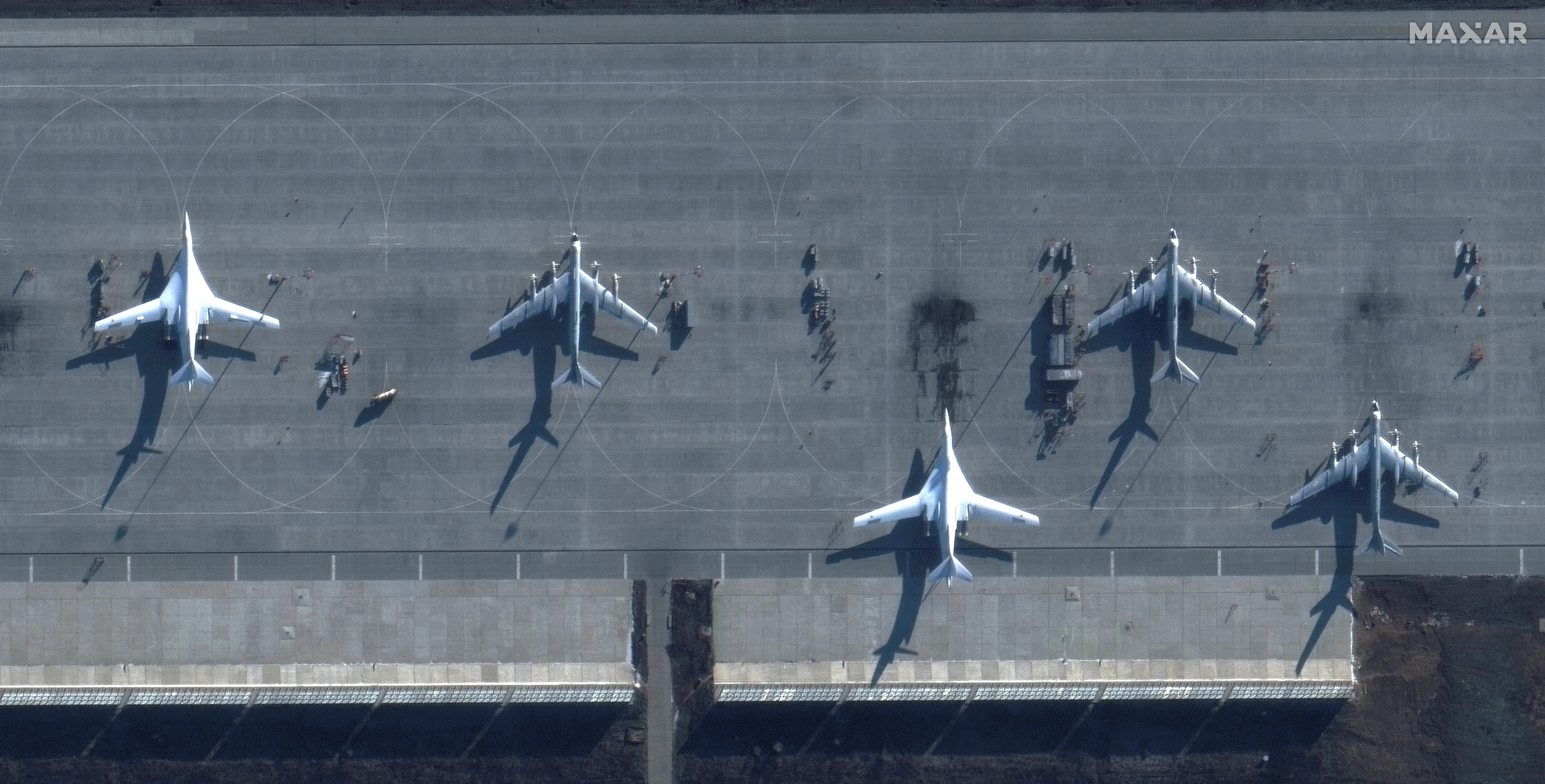Russian bombers at Engels base on December 4 (Maxar Technologies/Handout via REUTERS)