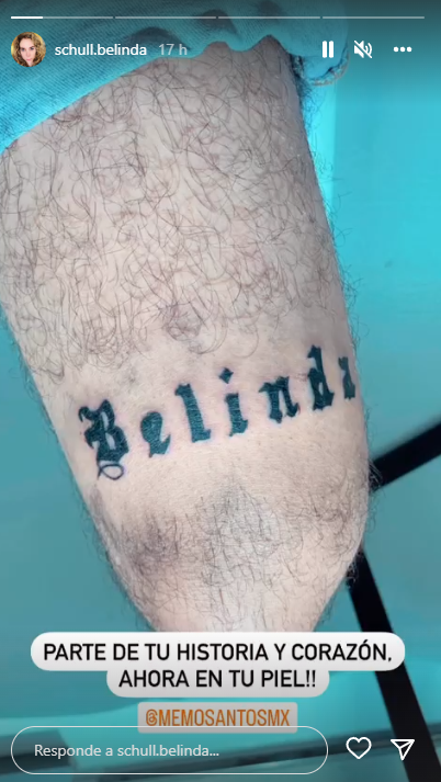 Madre de Belinda presumió que otro hombre se tatuó el nombre de su hija Foto: Instagram/@schull.belinda